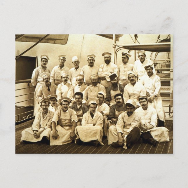 Die Köche des Schiffes an Bord der R.M.S. Teutonic Postkarte (Vorderseite)