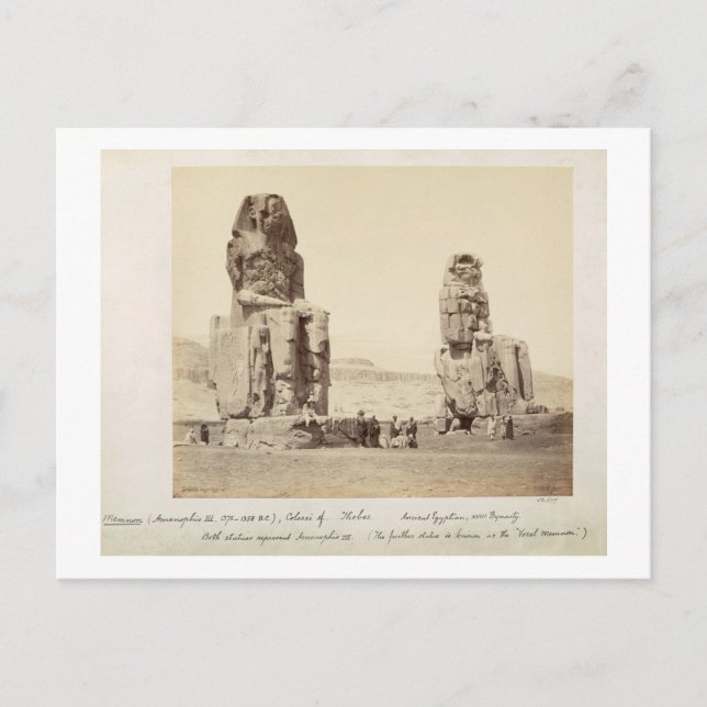 Die Kolossi von Memnon, Statuen von Amenhotep III, Postkarte (Vorderseite)