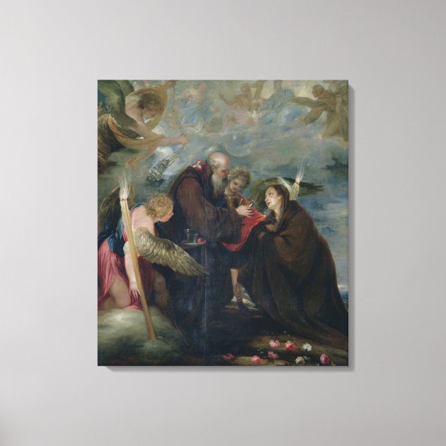 Die Kommunion der St. Rose von Viterbo (Die Jungfr Leinwanddruck (Vorderseite)