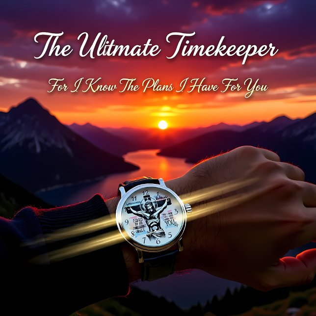 Die komplizierte Darstellung Jesu auf dem Kreuz Armbanduhr (Von Creator hochgeladen)