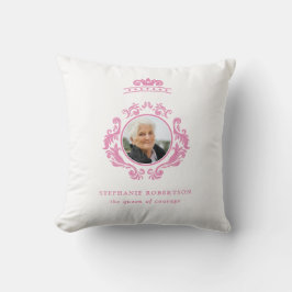Die Königin der Brustkrebskrankheit Pink Foto Name Kissen