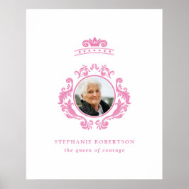 Die Königin der Brustkrebskrankheit Pink Foto Name Poster