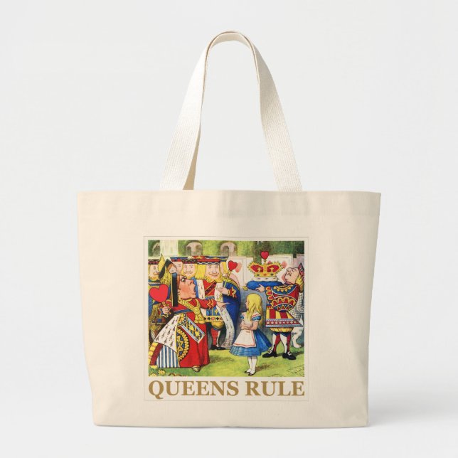Die Königin der Herzen sagt, "Queens-Regel! " Jumbo Stoffbeutel (Vorne)