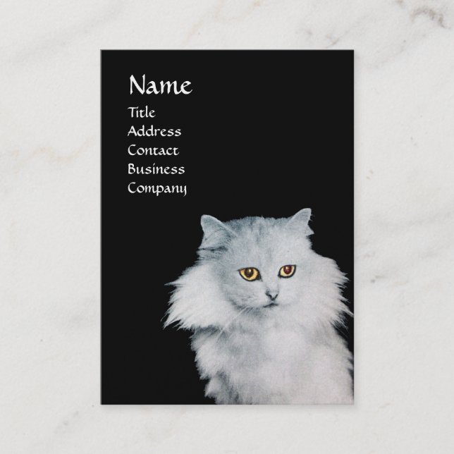 DIE KÖNIGIN DER WEISSEN KATZEN, MONOGRAMM-ROT, Per Visitenkarte (Vorderseite)