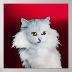 DIE KÖNIGIN DER WEISSEN KATZEN ,Roter Burgunder Poster