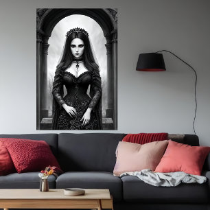 Die Königin des Friedhofs   AI Art Poster