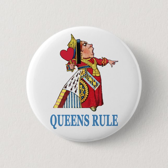 Die Königin des Herzens erklärt: "Königsregel!" Button (Vorderseite)