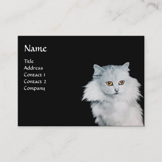 DIE KÖNIGIN DES MONOGRAMM DER WEISSEN KATZEN VISITENKARTE (Vorderseite)