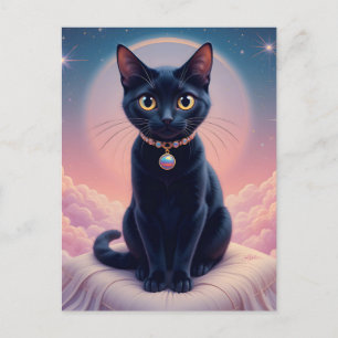 Die Königin des schwarzen Katzenhimmels Postkarte