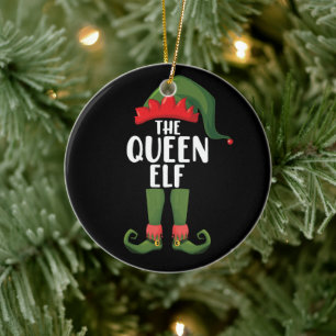 Die Königin-Elfe passende Familien-Weihnachten Fra Keramik Ornament