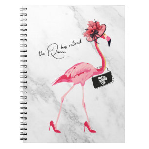 Die Königin hat den klassischen Chic Pink Flamingo Notizblock