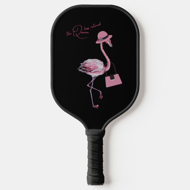 Die Königin hat den klassischen Chic Pink Flamingo Pickleball Schläger (Vorderseite)
