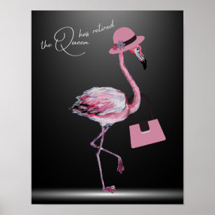 Die Königin hat den klassischen Chic Pink Flamingo Poster