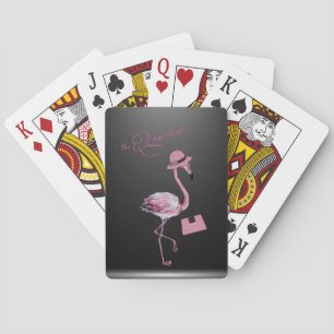 Die Königin hat den klassischen Chic Pink Flamingo Spielkarten