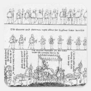 Die Königin in ihrer Kluft Quadratischer Aufkleber