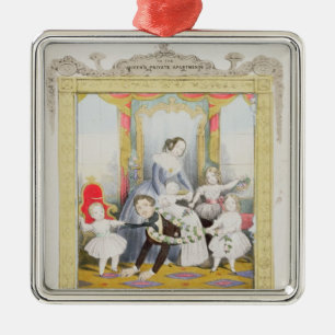 Die Königin und der Prinz Albert zu Hause Silbernes Ornament
