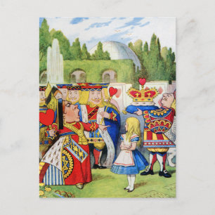 DIE KÖNIGIN VON HERZEN UND ALICE IM WUNDERLAND POSTKARTE