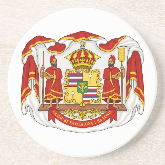 Die königliche Wappen des Königreichs Hawaii Sandstein Untersetzer (Vorne)