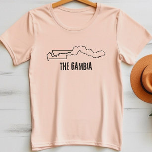 Die Kontur der Gambia-Länderkarte für die Grenzlin T-Shirt