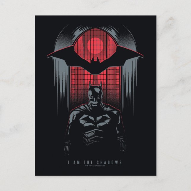 Die Kontur des Batman Window Pane Postkarte (Vorderseite)