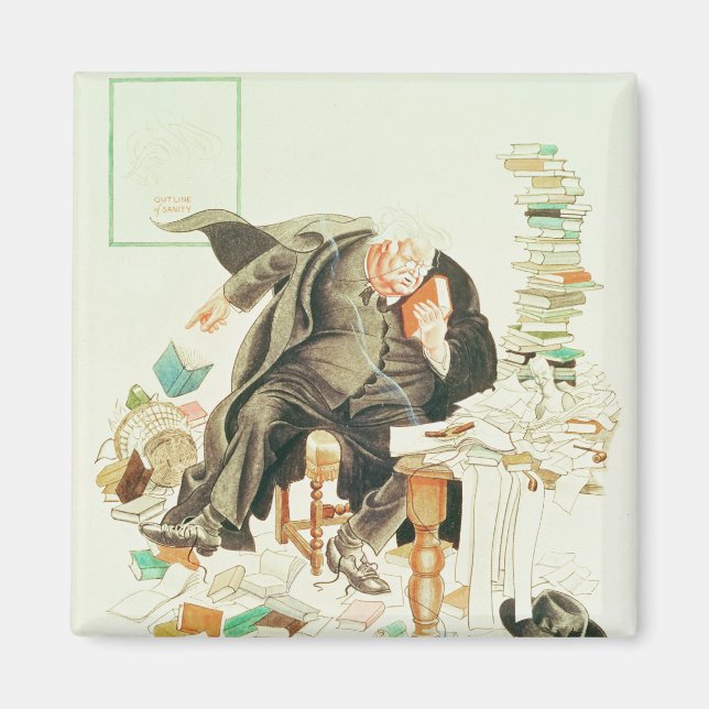 Die Kontur des satirischen Cartoon der Sanität Magnet (Vorne)