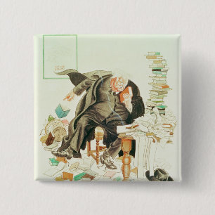 Die Kontur Sanity Satirical Cartoon Button