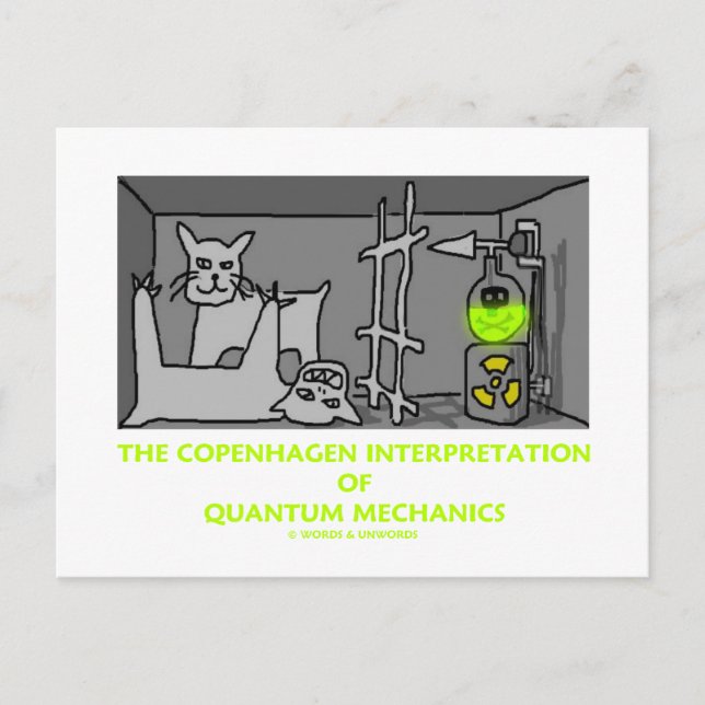 Die Kopenhagener Interpretation von Quantenmechani Postkarte (Vorderseite)