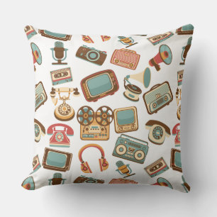 Die Kopfkissen des Retro Media Pattern Kissen