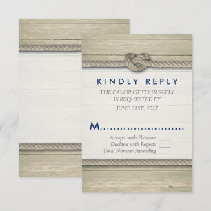 Die Kopplung der bekannten rustikalen Hochzeit RSVP Karte