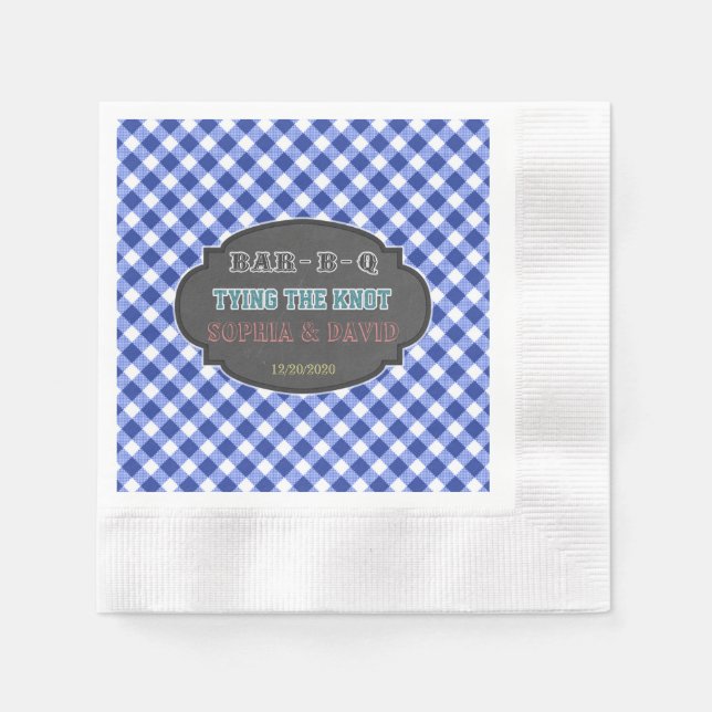 Die Kopplung der GRILLEN Blue Gingham an die Verlo Serviette (Vorderseite)