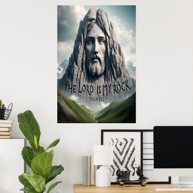 Die Kraft meiner Errettung ist der Herr mein Stein Poster (Heimbüro)