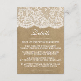 Die Kraft & Spitzen-Hochzeitskollektion Begleitkarte