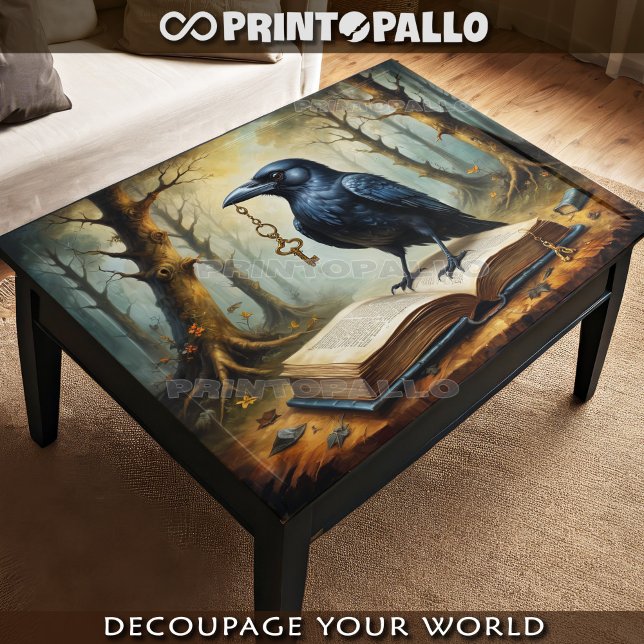 Die Krähe hat den Schlüssel (zu einer Fantasiewelt Seidenpapier (Von Creator hochgeladen)