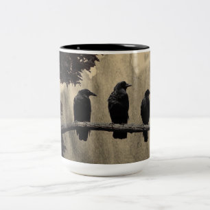 Die Krähen am Zweig Zweifarbige Tasse