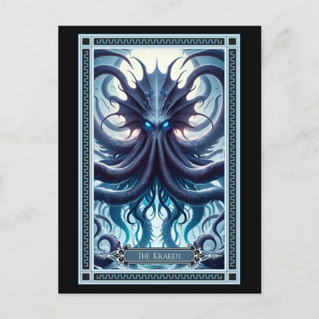 Die Kraken-Tarot-Karte Postkarte (Vorderseite)