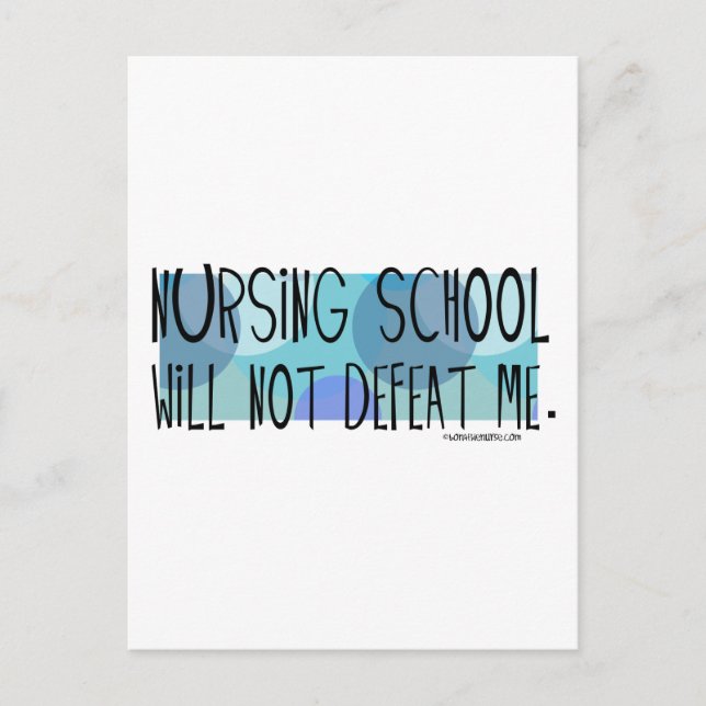 Die Krankenschule wird mich nicht besiegen Postkarte (Vorderseite)