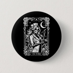 Die Krankenschwester Skelett Tarot Karte Lustige P Button