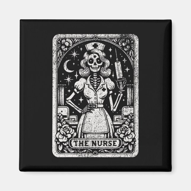 Die Krankenversicherung Skeleton Tarot Card Die so Magnet (Vorne)