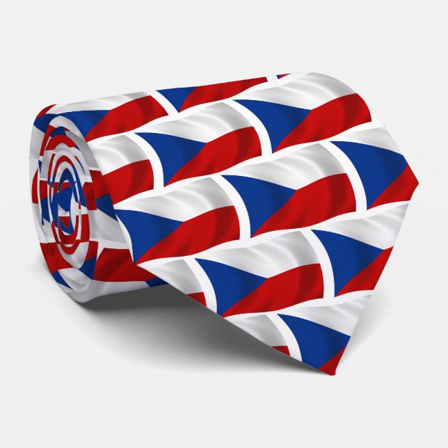 Die Krawatte mit der Flagge der Tschechischen Repu (Gerollt)