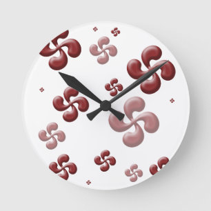 Die Kreuze baskisch 3d! Runde Wanduhr
