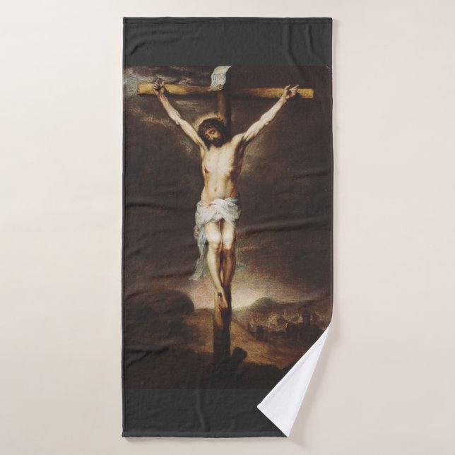 Die Kreuzigung durch Bartolome Esteban Murillo Badehandtuch (Badehandtuch)
