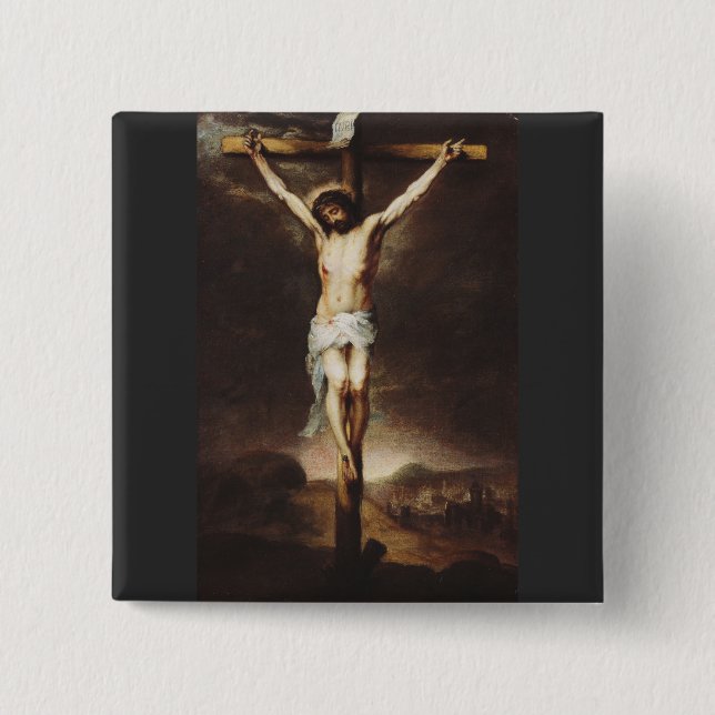 Die Kreuzigung durch Bartolome Esteban Murillo Button (Vorderseite)