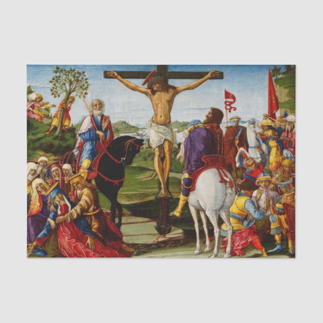Die Kreuzigung durch Benvenuto di Giovanni Seidenpapier (Vorderseite)