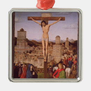 Die Kreuzigung (Öl auf Platte) Ornament Aus Metall