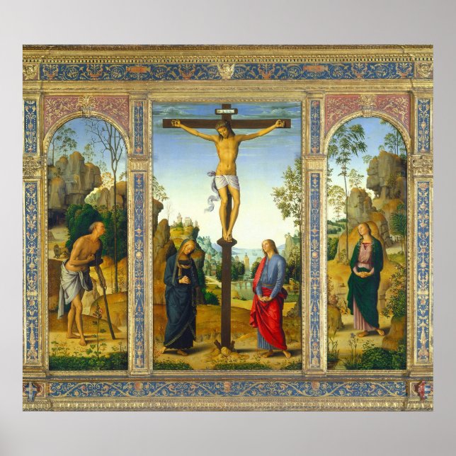 Die Kreuzigung - Pietro Perugino Kunstposter Poster (Vorne)