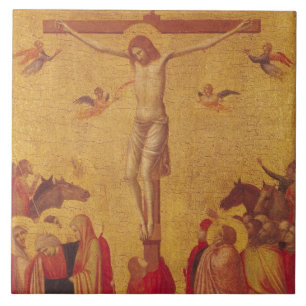 Die Kreuzigung (Tempera auf Platte) Fliese