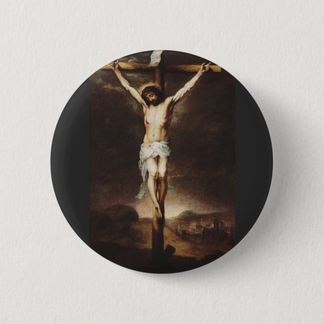 Die Kreuzigung von Bartolome Esteban Murillo Button (Vorderseite)