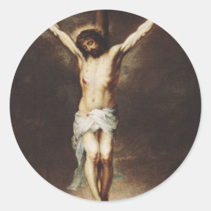 Die Kreuzigung von Bartolome Esteban Murillo Runder Aufkleber