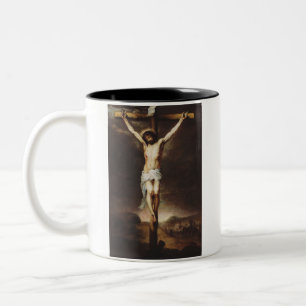 Die Kreuzigung von Bartolome Esteban Murillo Zweifarbige Tasse