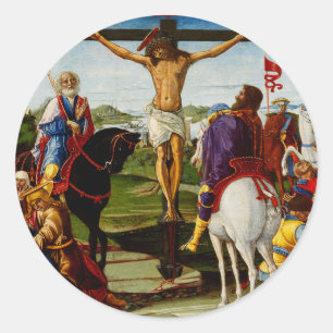 Die Kreuzigung von Benvenuto di Giovanni Runder Aufkleber
